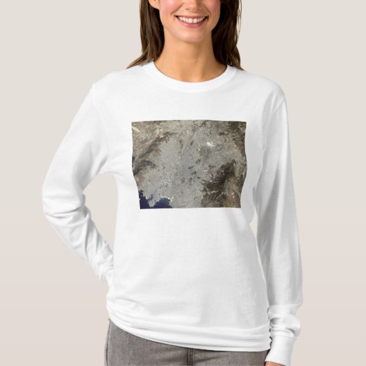 T-shirt Vue satellite en couleur sur le centre d'Athènes (Devant)