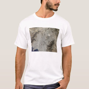 T-shirt Vue satellite en couleur sur le centre d'Athènes