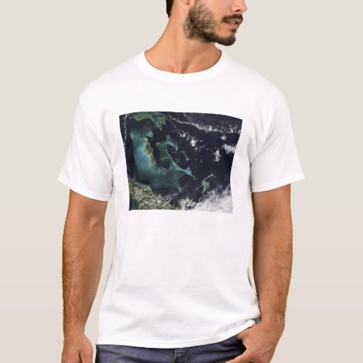 T-shirt Vue satellite sur les îles Bahama (Devant)