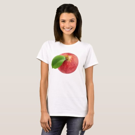 T-shirt Vue supérieure de la pomme rouge (Devant entier)