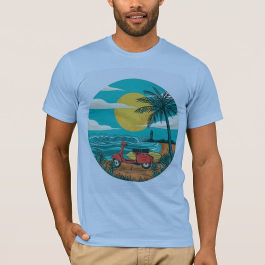 T-SHIRT VUE SUR LA PLAGE (Devant)