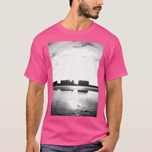 T-shirt Vue Sur La Plage Avec Réflexions Et Skyscr (Devant)
