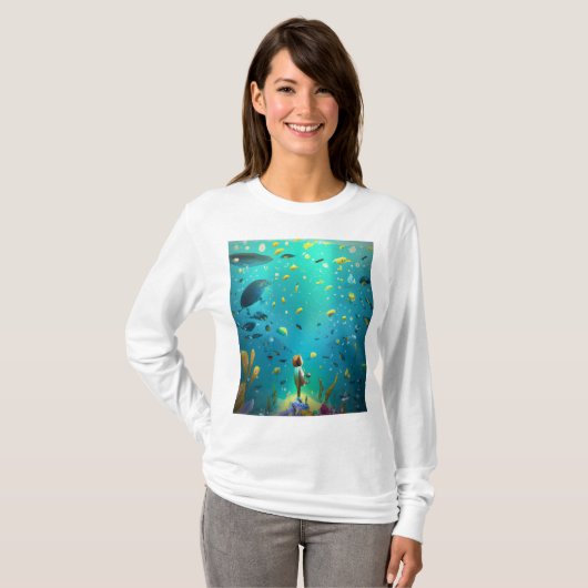 T-shirt Vue sur le fond de la mer - Sea Fish Design (Devant entier)