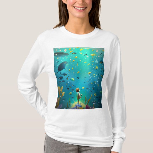 T-shirt Vue sur le fond de la mer - Sea Fish Design (Devant)