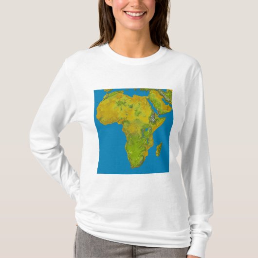 T-shirt Vue topographique de l'Afrique (Devant)