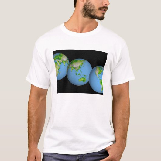 T-shirt Vue topographique du monde (Devant)