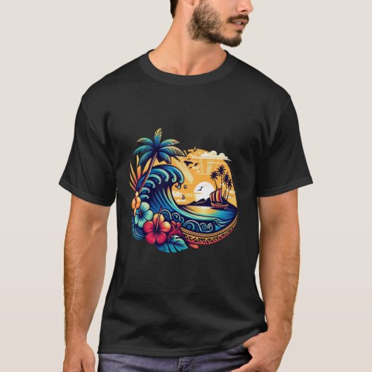 T-shirt vue tropicale (Devant)