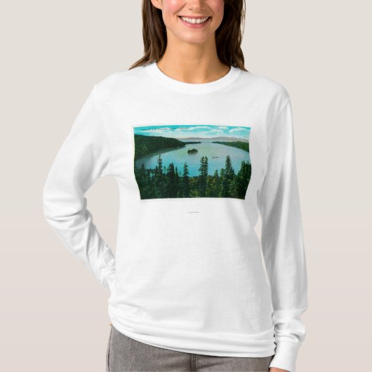 T-shirt Vue verte de baie sur le lac TahoeLake Tahoe, CA (Devant)
