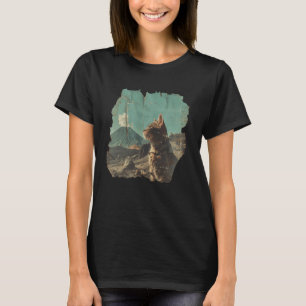 T-shirt Vue volcanique vintage Chaton Amoureux Volcan Self