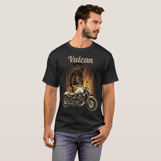 T-shirt Vulcan la conception de moto de faussaire (Devant entier)