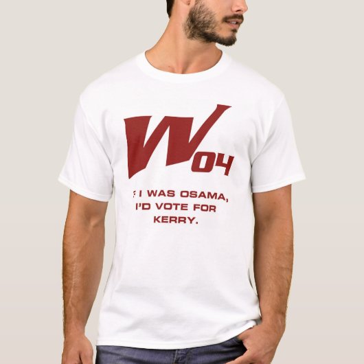 T-shirt w04 - Osama voterait pour kerry (Devant)