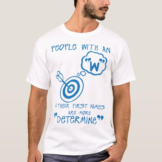 T-shirt w determine letter first names citation (Devant)