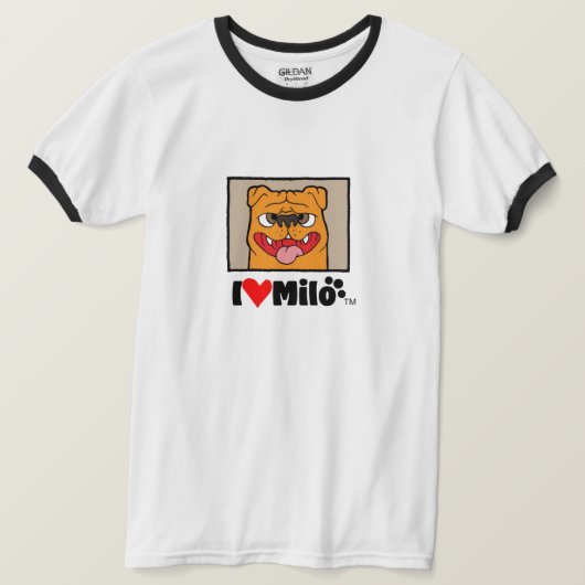 T-shirt waar ik van milo2 hou (Design voorkant)