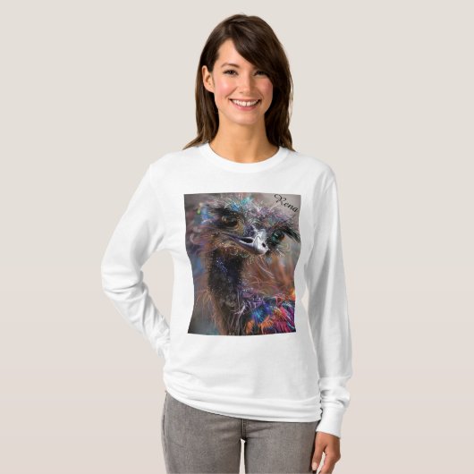 T-shirt Wackadoodle Ostrich Personalized Back  (Devant entier)