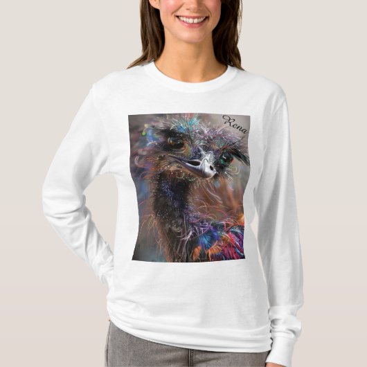 T-shirt Wackadoodle Ostrich Personalized Back  (Devant)