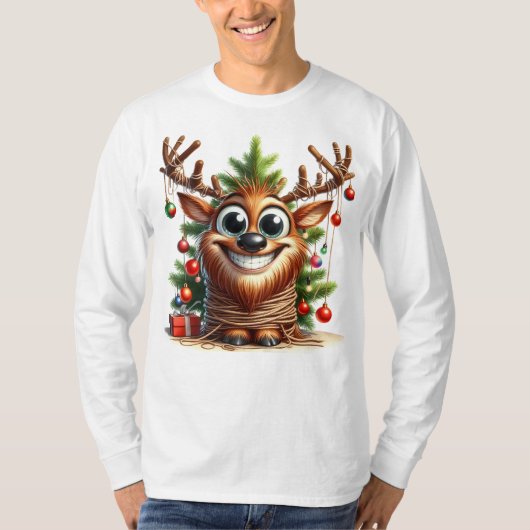 T-shirt Wacky Reindeer Long Manches (Devant)