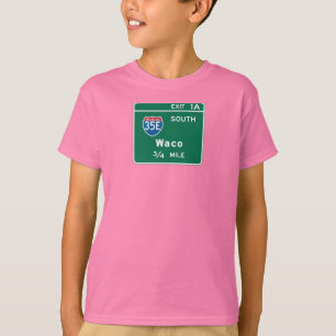 T-shirt Waco, panneau routier de TX