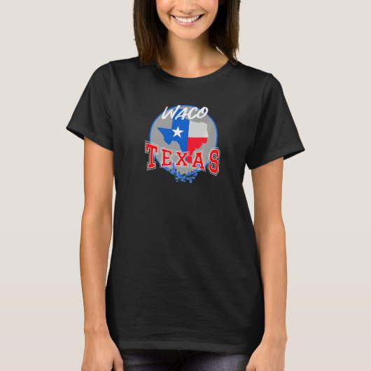 T-shirt Waco Texas in Red White & Blue Bonnet Flower (Devant)