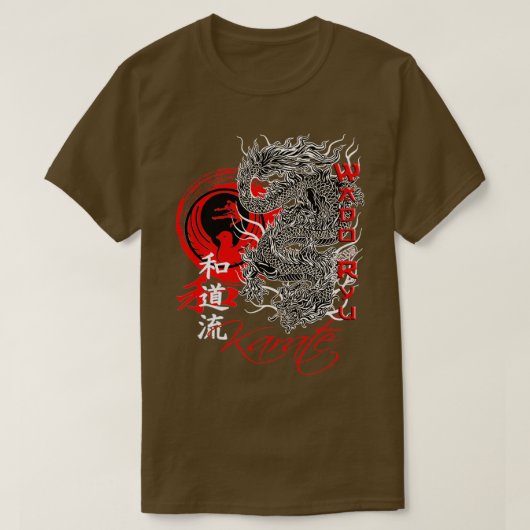 T-shirt Wado Ryu Karate Dragon Kime Oss (Design devant)