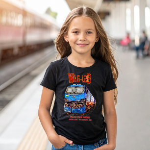 T-shirt WAG-12B Locomotive. Train de marchandises des chem