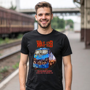 T-shirt WAG-12B Locomotive. Train de marchandises des chem