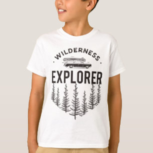 T-shirt Wagonnette d'exploration sauvage Canoë Arbres
