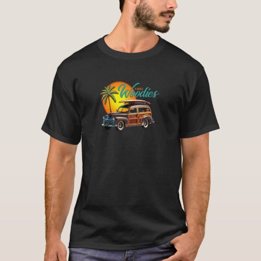 T-shirt Wagonnette en bois classique 1950, Wagonnette de s (Devant)