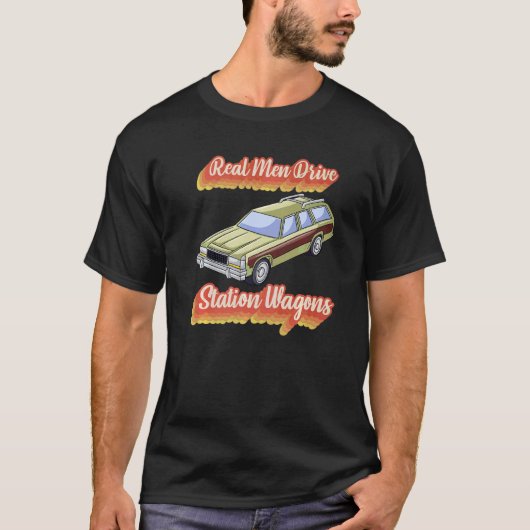 T-shirt Wagons de la station Real Men Drive (Devant)