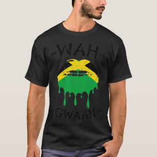 T-shirt Wah Gwaan mignon Design du drapeau jamaïcain