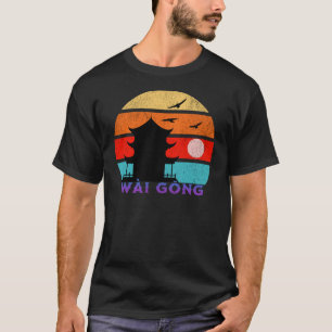 T-shirt Wài Gōng Retro Sunset Ocean Grand-père