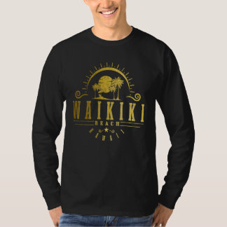 T-shirt Waikiki Beach Hawaii Vintage Hawaiian Surf Vacatio