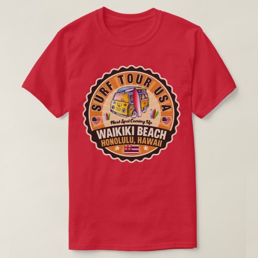 T-shirt Waikiki Beach Honolulu Hawaii 2 (Design devant)