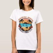 T-shirt Waikiki Beach Retro Vignette (Devant)