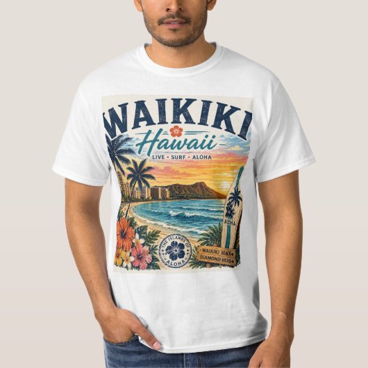 T-shirt Waikiki Hawaï (Devant)