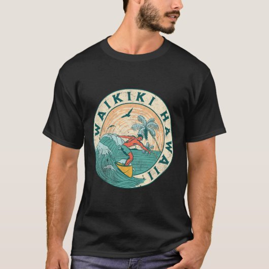 T-shirt Waikiki Hawaï (Devant)