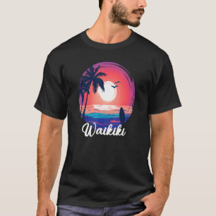T-shirt Waikiki Hawaii île Hawaii Palm Tree Beach Sur