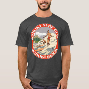 T-shirt Waikiki Surf Club Vintage voyage Style Souvenir