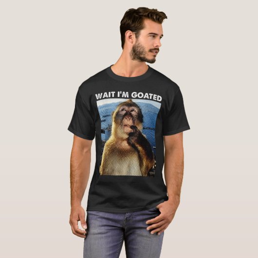 T-shirt Wait I'm Goated Funny Thinking Monkey Meme Brainro (Devant entier)