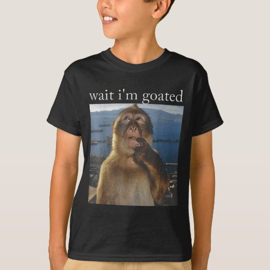 T-shirt Wait I'm Goated Funny Thinking Monkey Meme Gen Z H (Devant)