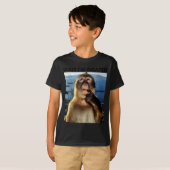 T-shirt Wait I'm Goated Y2k Funny Thinking Monkey Meme Bra (Devant entier)