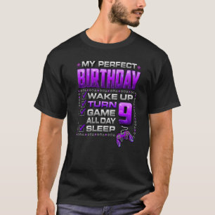 T-shirt Wake Up Turn 9 Game All Day Shirt Gamer 9th Birthe