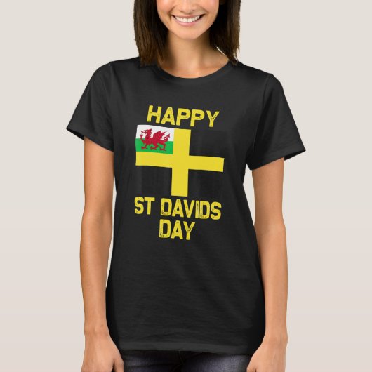 T-shirt Wales 'Cymru' Welsh flag St. Davids Day Dewi Hapus (Devant)
