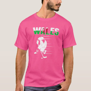 T-shirt Wales Ventilateurs De Hockey Sur Glace Fier Welsh