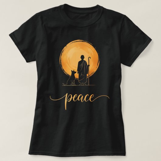 T-shirt Walk for Peace Monks with Aloka Dog (Design devant)