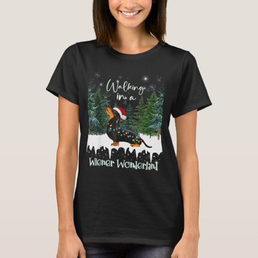 T-shirt Walking In A Wiener Wonderland Dachshund (Devant)