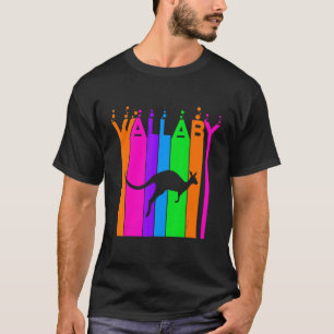 T-shirt Wallaby Animal Rainbow Bubble Avec Silhouette