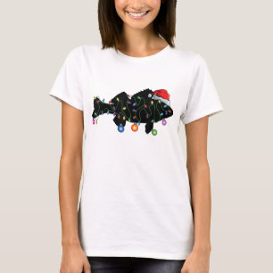 T-shirt Walleye Fishing Funky Christmas Lights Fish Père N