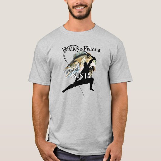 T-shirt Walleye Fishing Ninja Light Fishing (Devant)