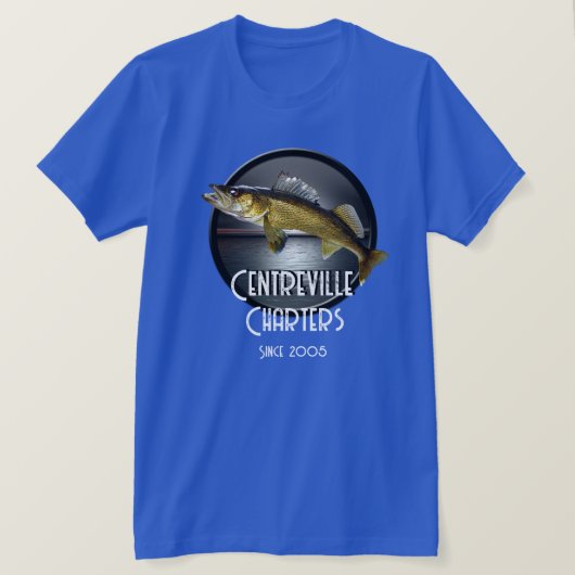 T-shirt Walleye Pike, Water and Moon Memorial (Design devant)