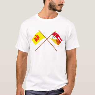 T-shirt Wallon et drapeaux croisés de Liège